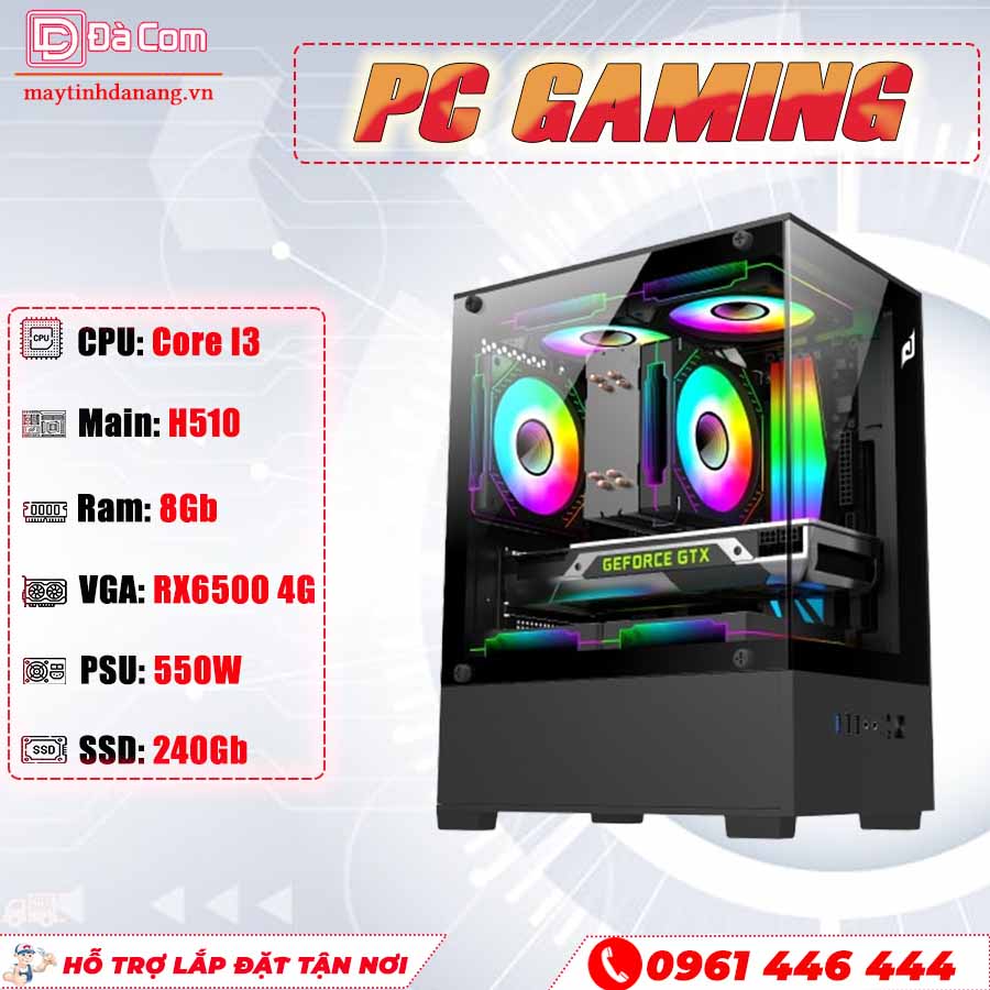 Pc-dacom-gaming-i3-10105-rx6500-4g-ram-8gb-ddr4-ssd-240gb
